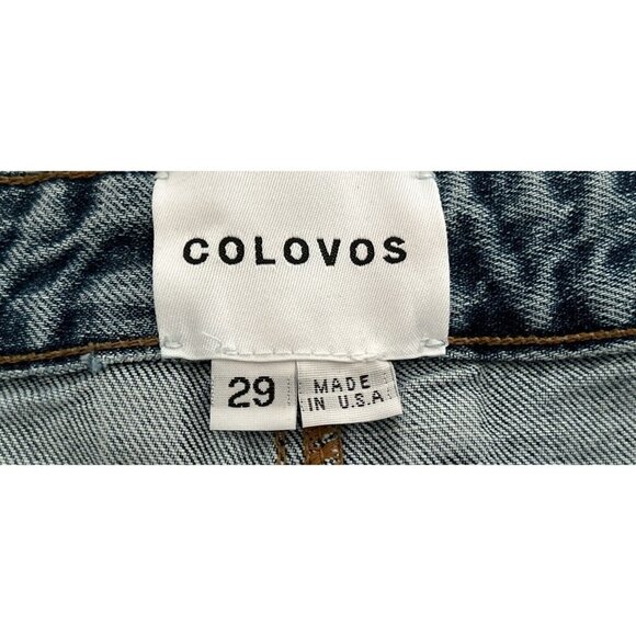COLOVOS Jeans Size 28 Med Wash Leather Patch - Picture 5 of 10